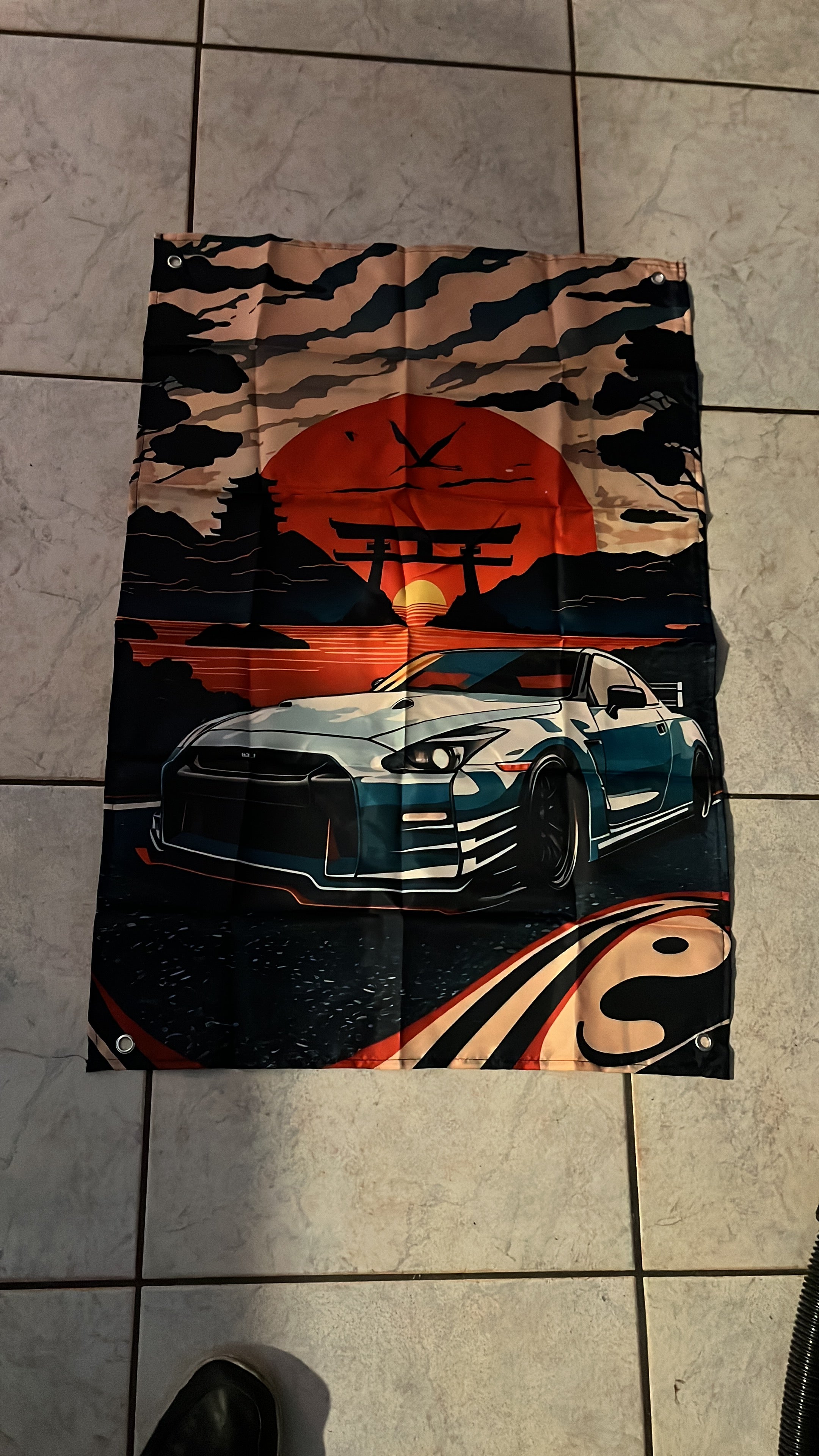 Nissan skyline gtr r35 flag